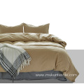 Solid american washed cotton bedding set